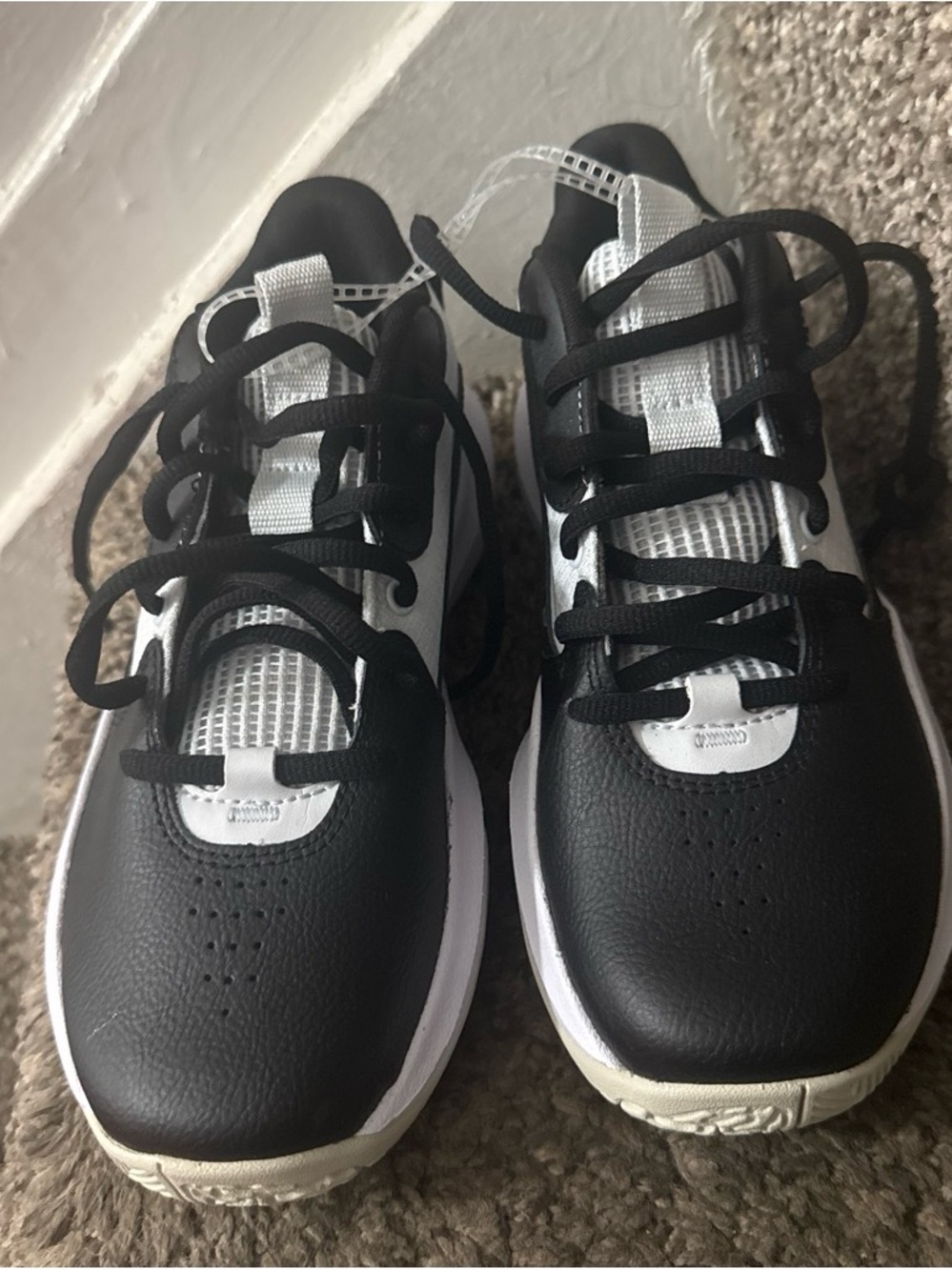 Under Armour Kids Black and White Lace-Up Sneakers